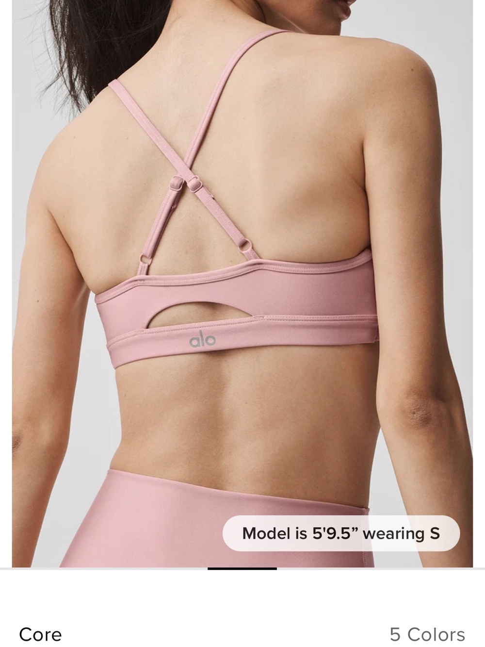 ALO Yoga Strappy Core Sports Bra - Dusty Rose